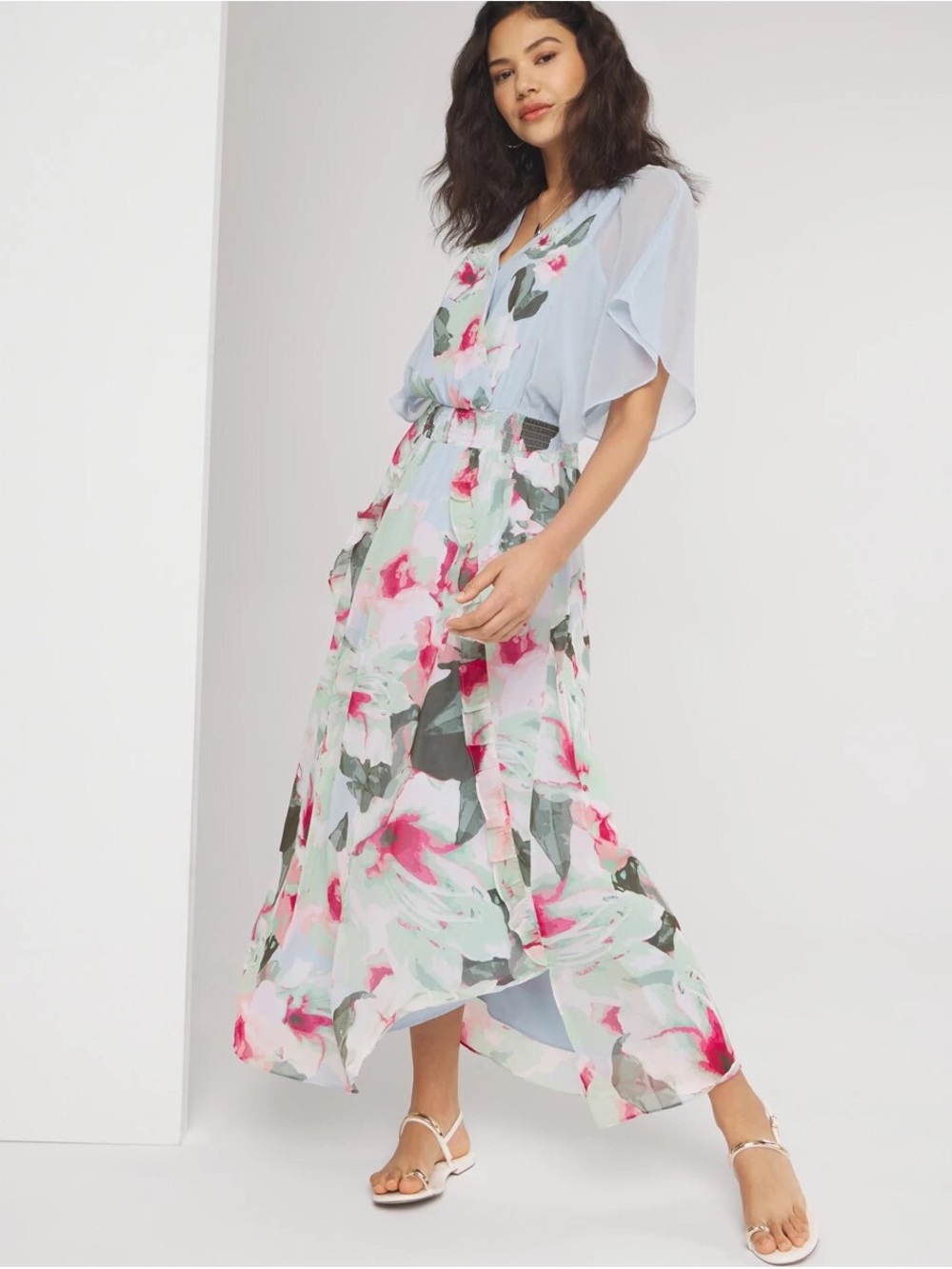 White House Black Market Floral Maxi Dress 8